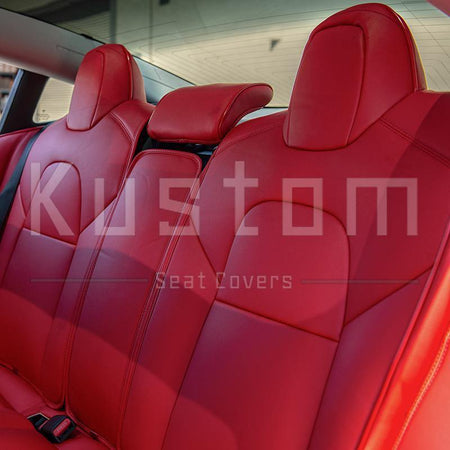 2017-21 Tesla Model 3 Two-tone Custom Leather Seat Covers - Kustom Cover