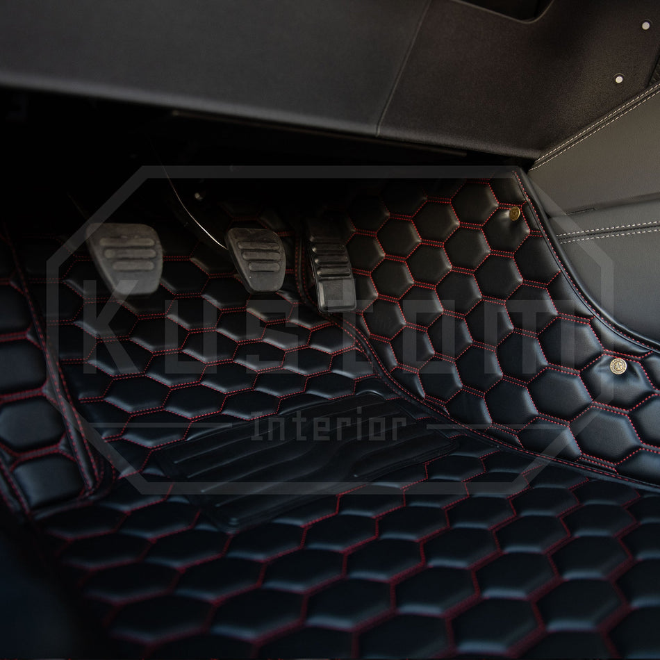 2024+ Ford Mustang S650 Honeycomb Leather Floor Mat