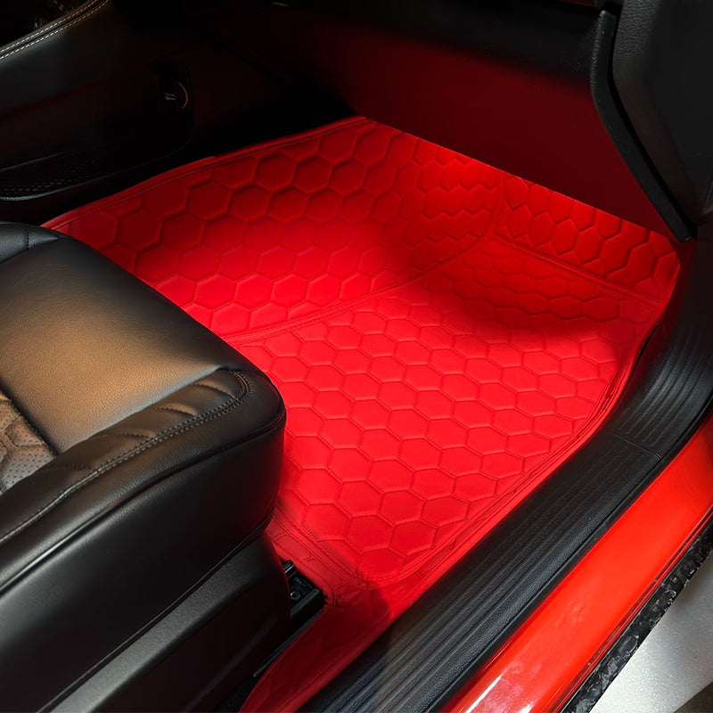 2015+ Dodge Charger Honeycomb Leather Floor Mat