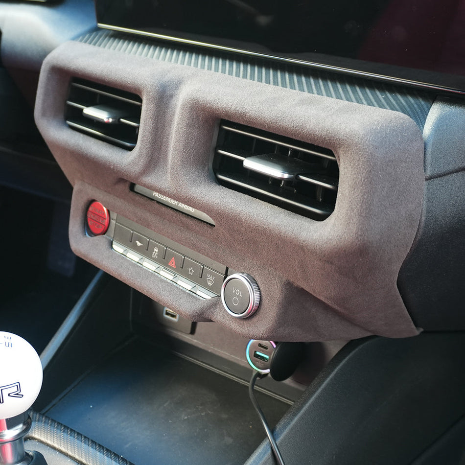 2024+ Ford Mustang S650 Suede Leather Dashboard Center AC Trim Cover