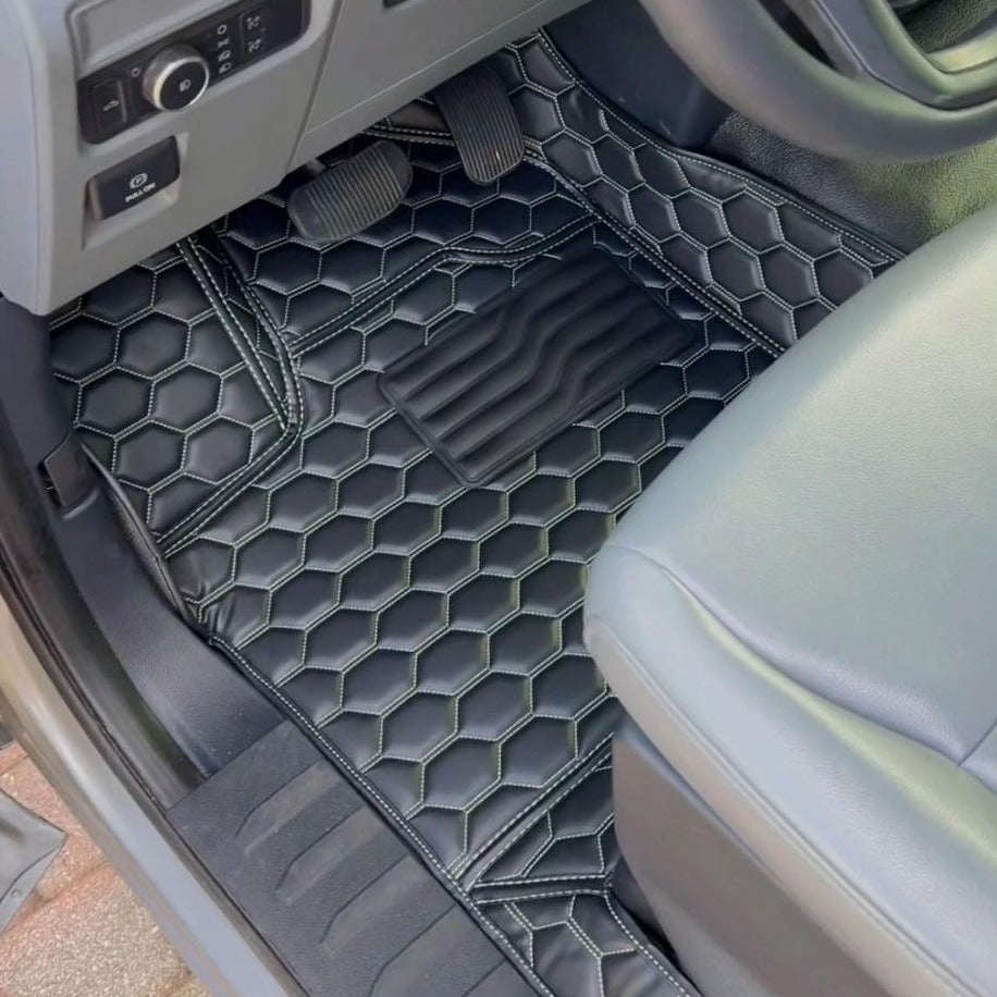 2015+ Ford F150 Premium Honeycomb Leather Floor Mat Liners