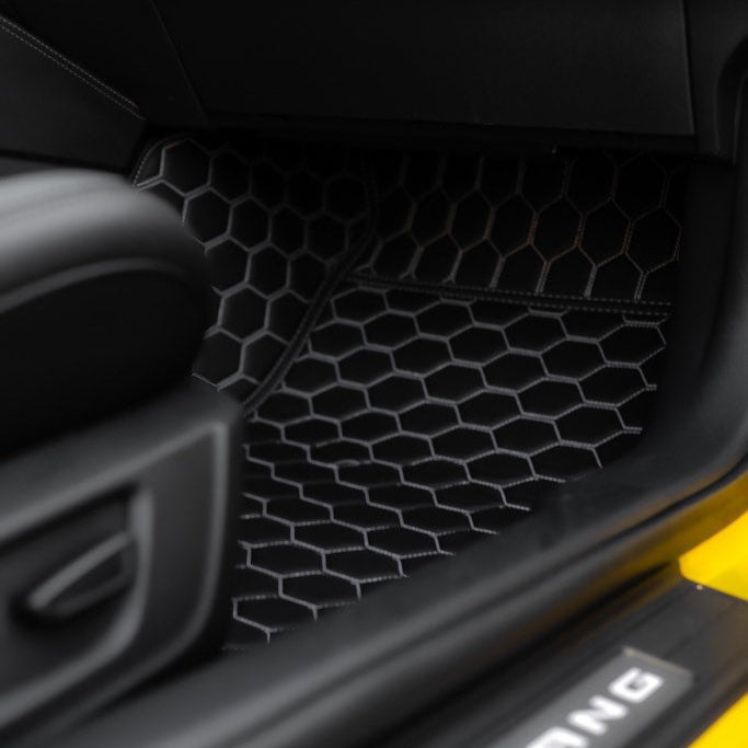 2015+ Ford Mustang Honeycomb Leather Floor Mat
