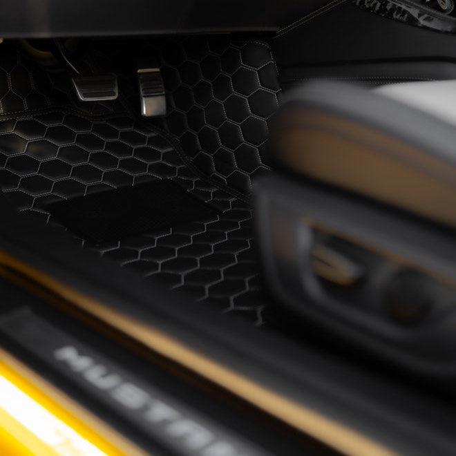 2015+ Ford Mustang Honeycomb Leather Floor Mat