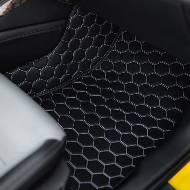 2015+ Ford Mustang Honeycomb Leather Floor Mat