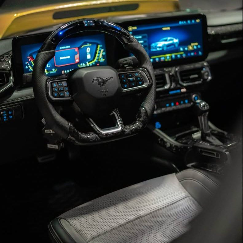 2024+ Ford Mustang Carbon Fiber Steering Wheel (Custom Order)