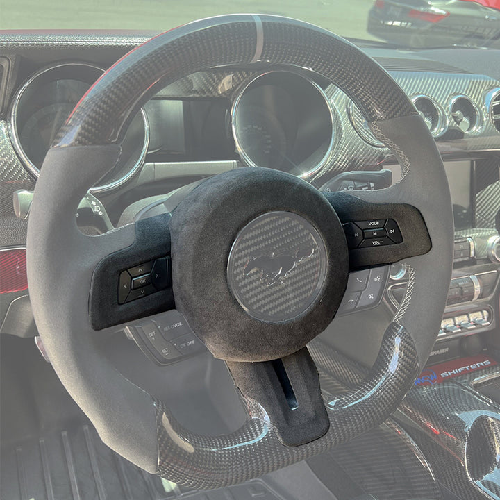 2015-23 Ford Mustang Alcantara Steering Wheel Airbag Cover