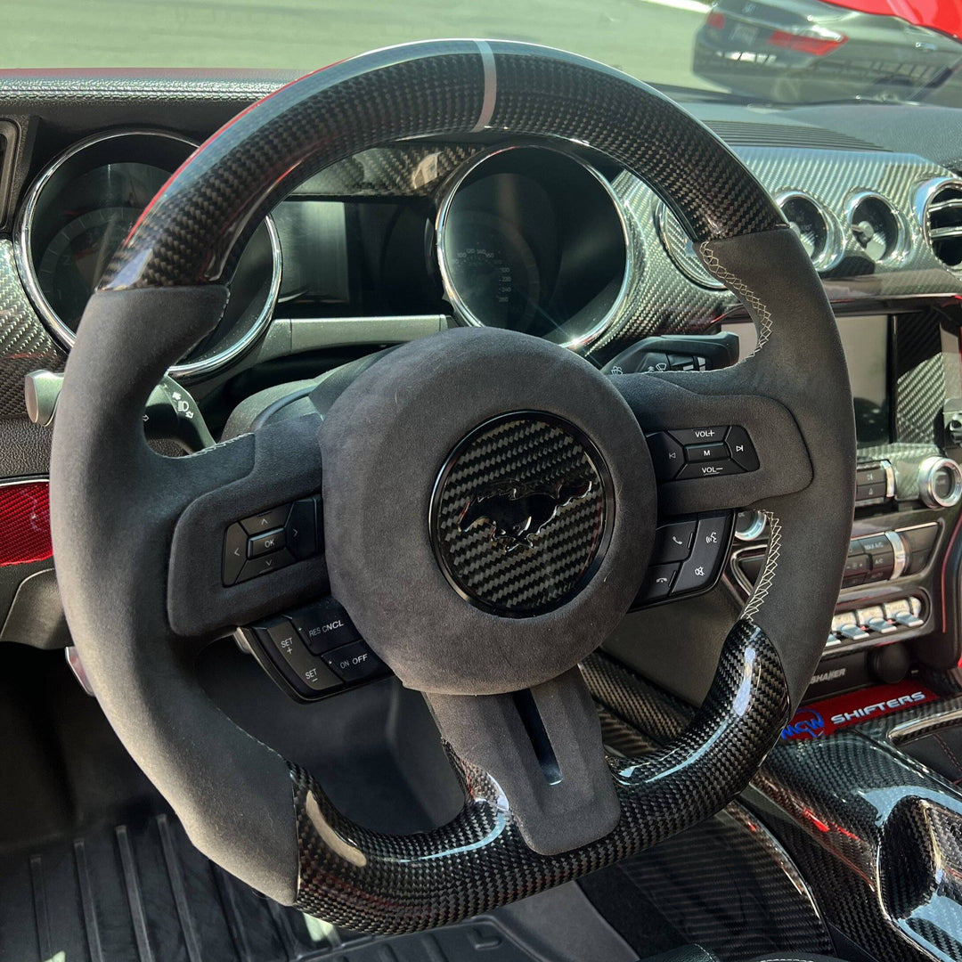 2015-23 Ford Mustang Alcantara Steering Wheel Airbag Cover