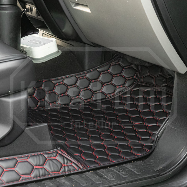 2015+ Ford F150 Premium Honeycomb Leather Floor Mat Liners