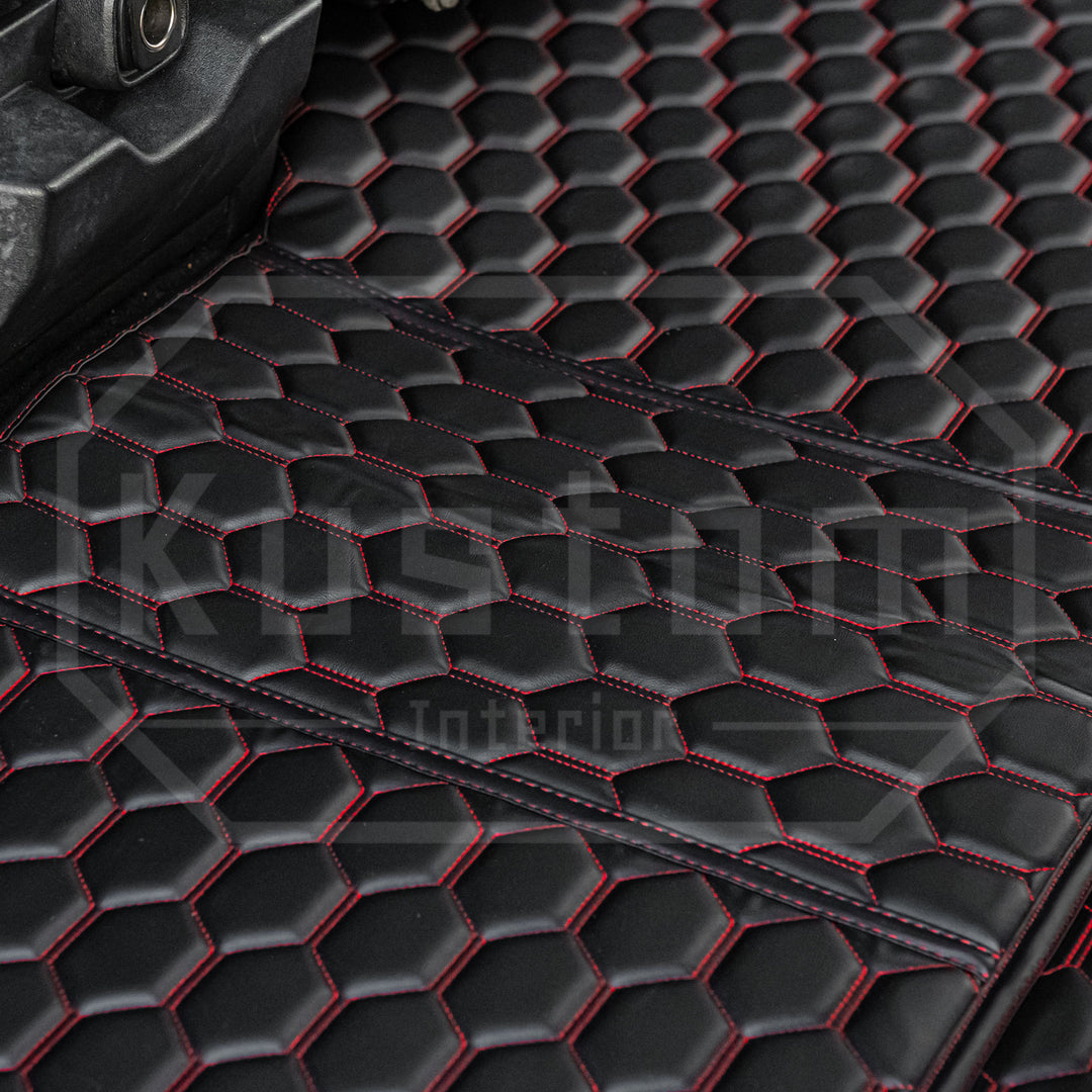 2015+ Ford F150 Premium Honeycomb Leather Floor Mat Liners