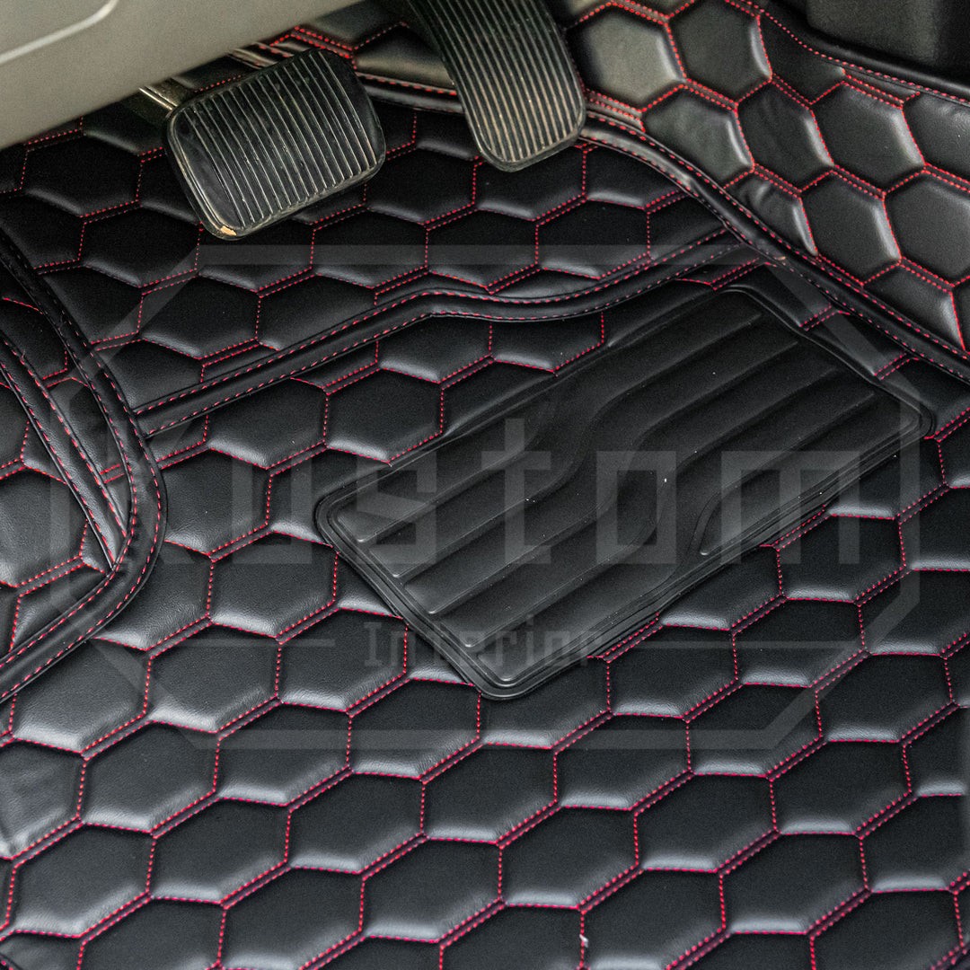 2015+ Ford F150 Premium Honeycomb Leather Floor Mat Liners