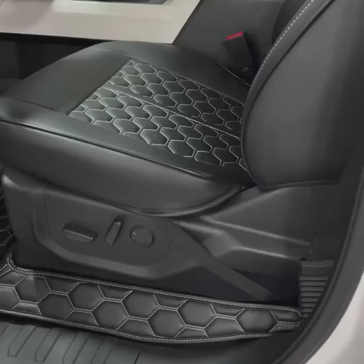 2015+ Ford F150 Premium Honeycomb Leather Floor Mat Liners