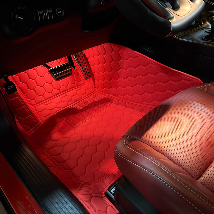 2015+ Dodge Charger Honeycomb Leather Floor Mat
